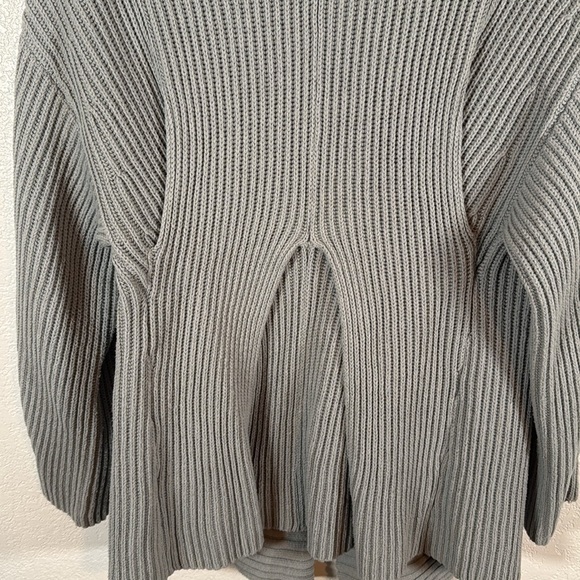 Trouvé Light Blue Mixed Rib Knit Overlap Long Line Cardigan Size Small - Picture 4 of 7